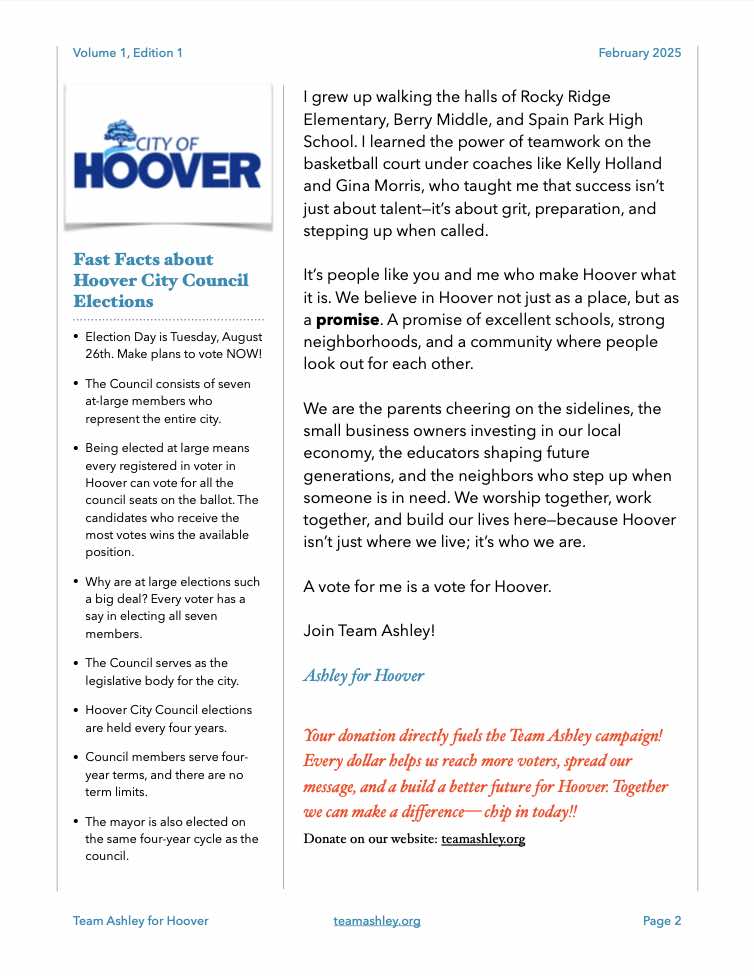 Team Ashley News Feb 2025 Page 1